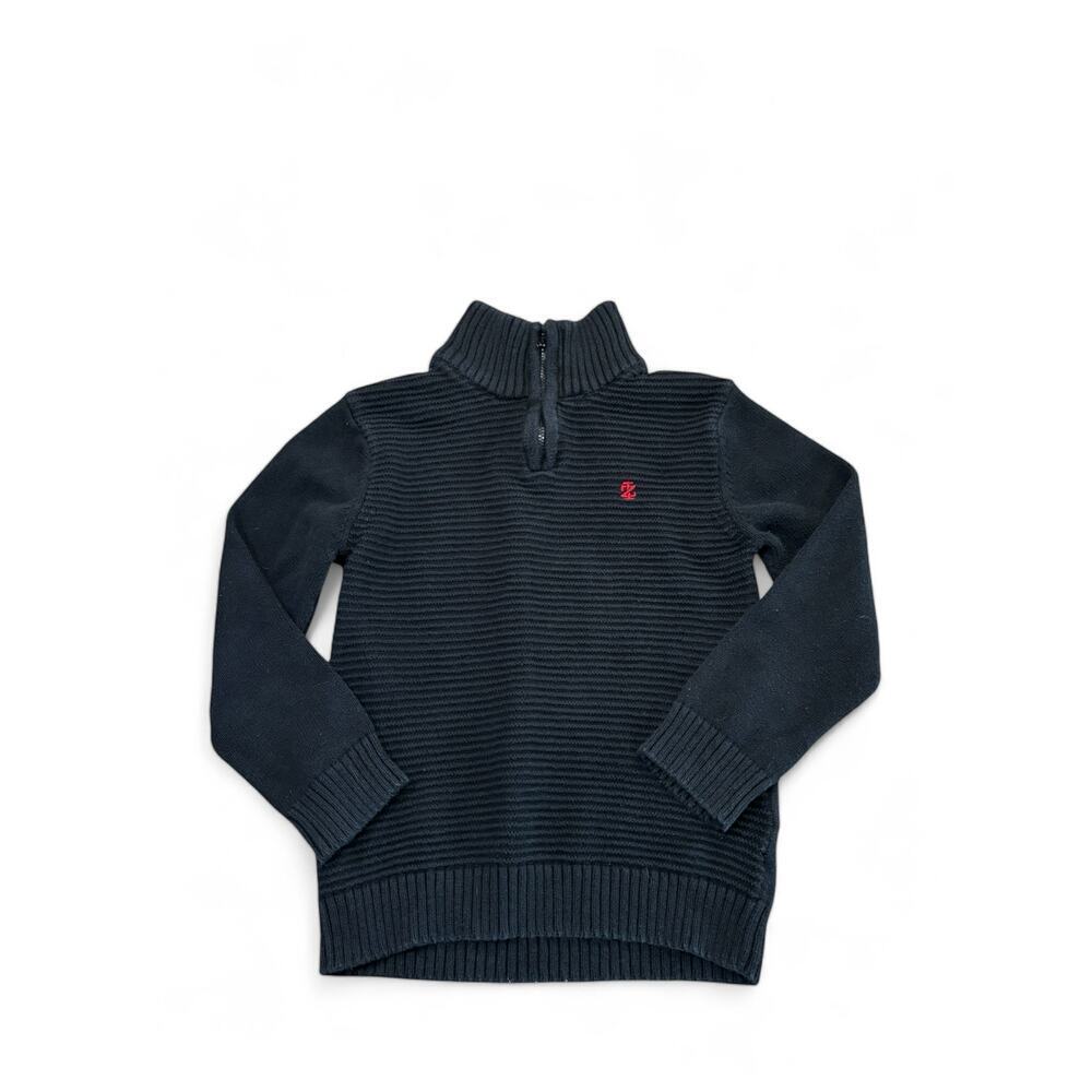 IZOD Boys Black Long Sleeve Sweater 1/4 Zip Pullover Size Small 6/7
